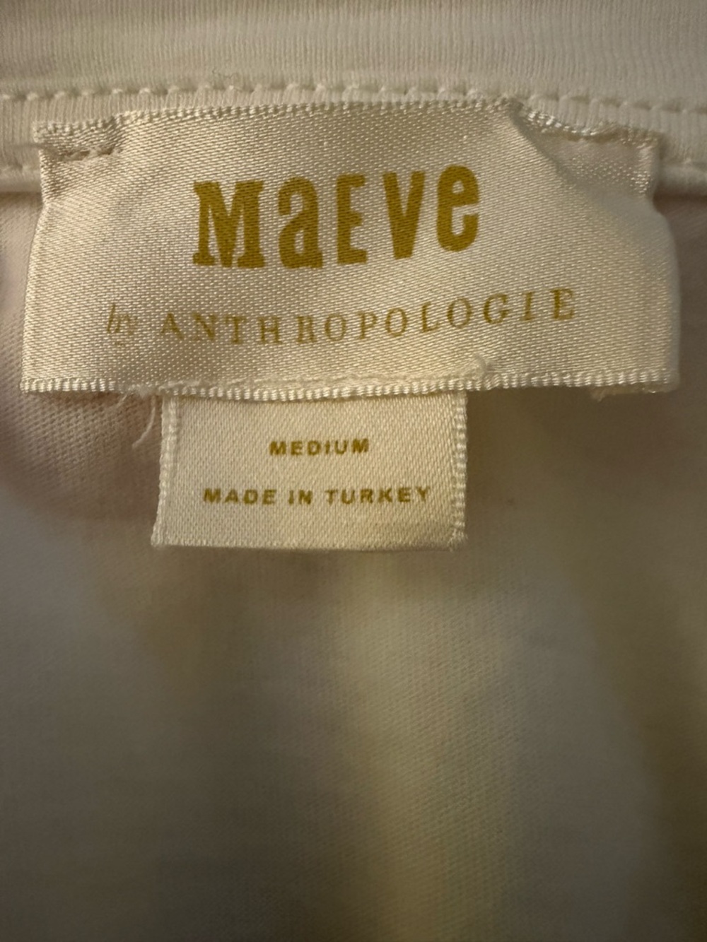 Anthropologie Off White Puffed Sleeve T-Shirt - Picture 7 of 9